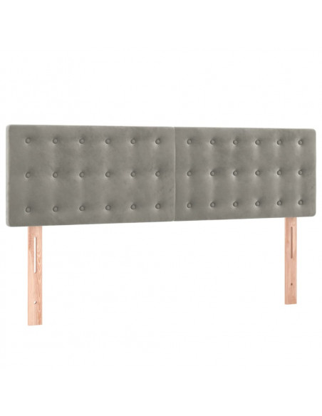Giroletto a Molle con Materasso Grigio Chiaro 140x200cm Velluto
