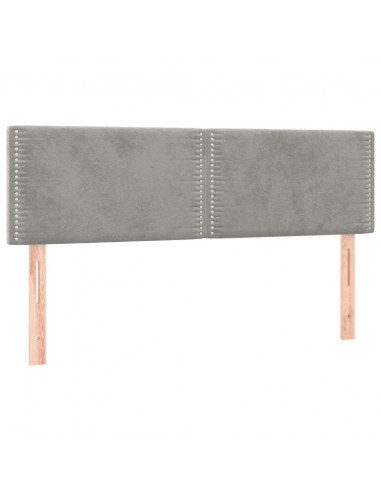 Giroletto a Molle con Materasso Grigio Chiaro 140x200cm Velluto