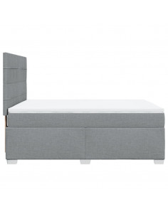 Giroletto a Molle con Materasso Grigio Chiaro 160x200cm Tessuto