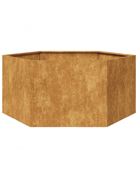 Fioriera da Giardino Esagono 104x90x45 cm in Acciaio Corten