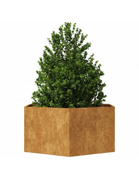 Fioriera da Giardino Esagono 104x90x45 cm in Acciaio Corten