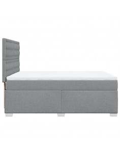 Giroletto a Molle con Materasso Grigio Chiaro 160x200cm Tessuto 2