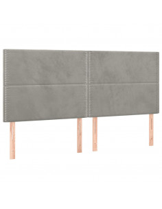 Giroletto a Molle con Materasso Grigio Chiaro 160x200cm Velluto