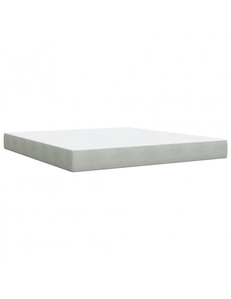 Giroletto a Molle con Materasso Grigio Chiaro 180x200cm Velluto