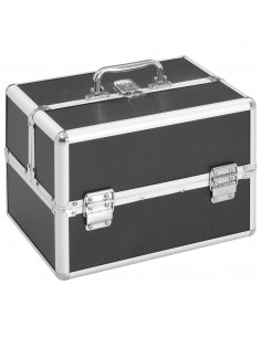 Valigia per Cosmetici 22x30x21 cm Nera in Alluminio 2