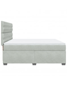 Giroletto a Molle con Materasso Grigio Chiaro 180x200cm Velluto 2