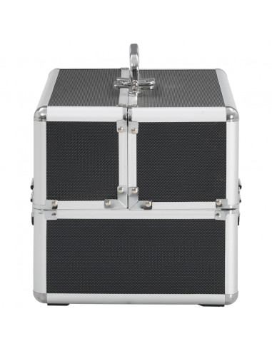 Valigia per Cosmetici 22x30x21 cm Nera in Alluminio