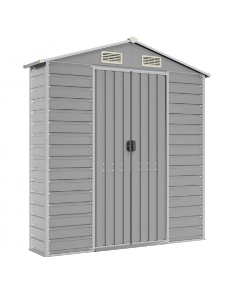 Capanno da Giardino Grigio Chiaro 191x895x198cm Acciaio Zincato