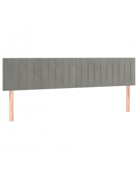 Giroletto a Molle con Materasso Grigio Chiaro 180x200cm Velluto