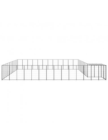 Gabbia per Cani Nera 37,51 m² in Acciaio