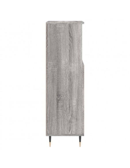 Armadietto Bagno Grigio Sonoma 30x30x100cm in Legno Multistrato