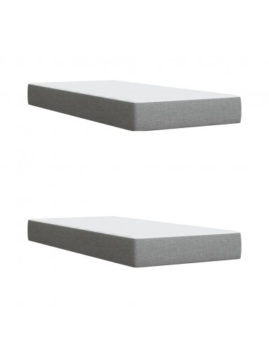 Giroletto a Molle con Materasso Grigio Chiaro 200x200cm Tessuto