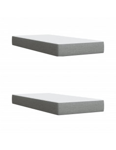 Giroletto a Molle con Materasso Grigio Chiaro 200x200cm Tessuto 2