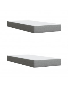 Giroletto a Molle con Materasso Grigio Chiaro 200x200cm Tessuto 2