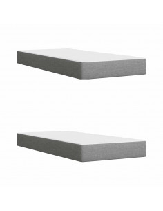 Giroletto a Molle con Materasso Grigio Chiaro 200x200cm Tessuto 2