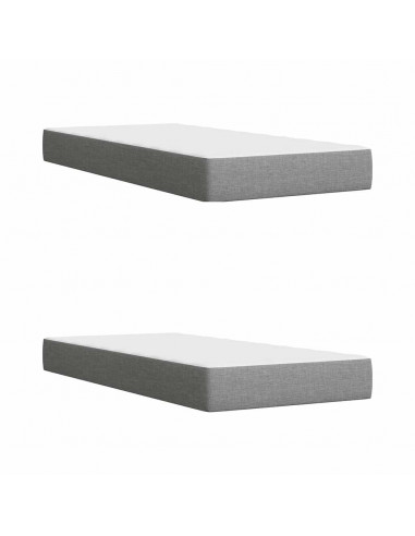 Giroletto a Molle con Materasso Grigio Chiaro 200x200cm Tessuto