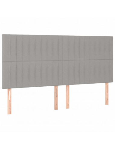 Giroletto a Molle con Materasso Grigio Chiaro 200x200cm Tessuto