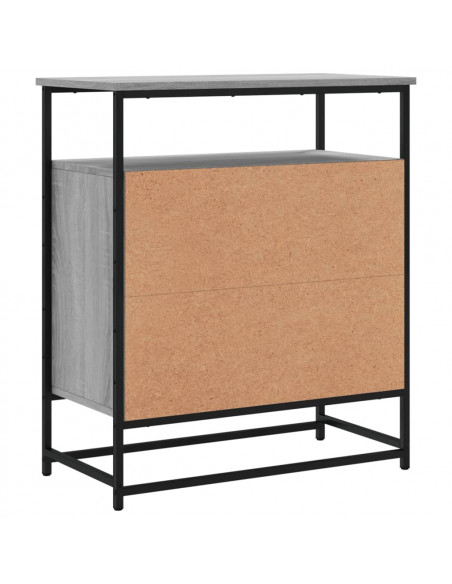 Credenza Grigio Sonoma 69x35x80 cm in Legno Multistrato