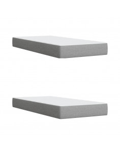 Giroletto a Molle con Materasso Grigio Chiaro 200x200cm Tessuto