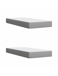 Giroletto a Molle con Materasso Grigio Chiaro 200x200cm Tessuto 2