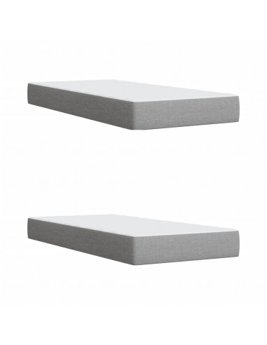 Giroletto a Molle con Materasso Grigio Chiaro 200x200cm Tessuto