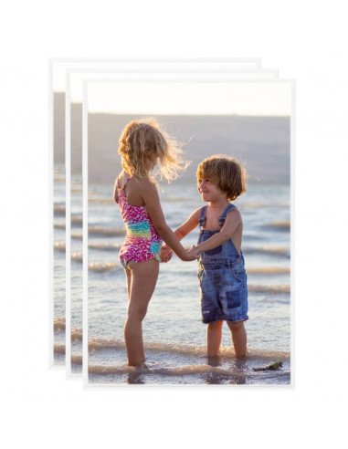 Cornici Foto Collage 3 pz Parete o Tavolo Bianche 21x29,7cm MDF