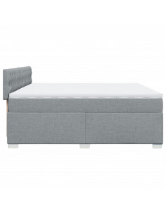 Giroletto a Molle con Materasso Grigio Chiaro 200x200cm Tessuto 2