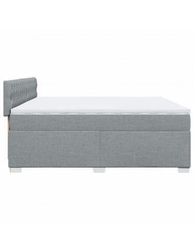 Giroletto a Molle con Materasso Grigio Chiaro 200x200cm Tessuto