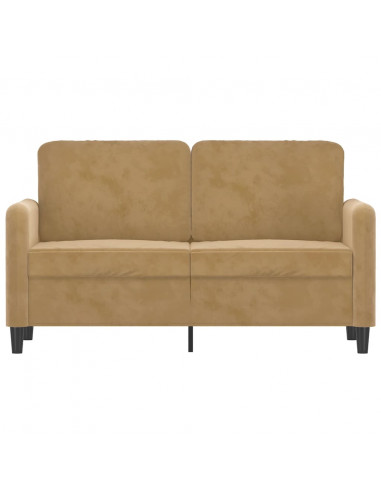 Divano a 2 Posti marrone 120 cm in Velluto