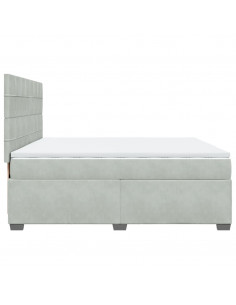 Giroletto a Molle con Materasso Grigio Chiaro 200x200cm Velluto