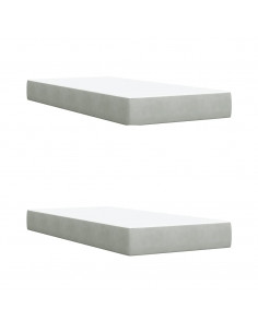 Giroletto a Molle con Materasso Grigio Chiaro 200x200cm Velluto 2