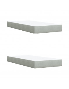 Giroletto a Molle con Materasso Grigio Chiaro 200x200cm Velluto 2