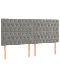 Giroletto a Molle con Materasso Grigio Chiaro 200x200cm Velluto 2