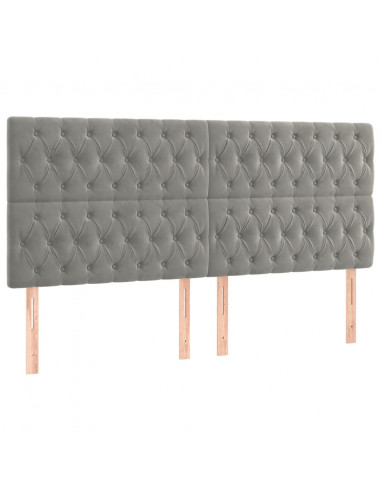 Giroletto a Molle con Materasso Grigio Chiaro 200x200cm Velluto