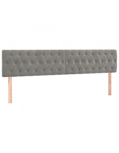 Giroletto a Molle con Materasso Grigio Chiaro 200x200cm Velluto