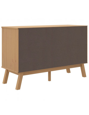 Credenza OLDEN Grigia e Marrone 114x43x73,5 cm Massello di Pino