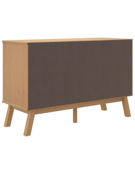 Credenza OLDEN Grigia e Marrone 114x43x73,5 cm Massello di Pino