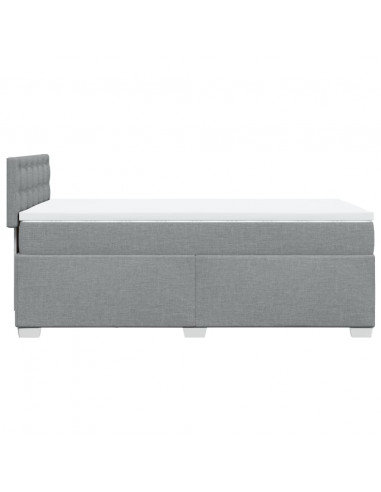 Giroletto a Molle con Materasso Grigio Chiaro 80x200 cm Tessuto