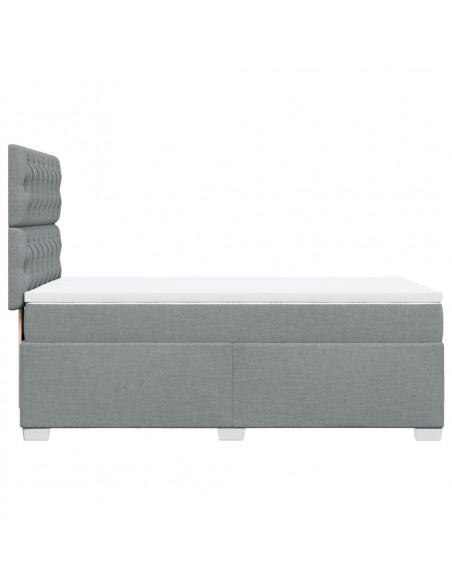 Giroletto a Molle con Materasso Grigio Chiaro 80x200 cm Tessuto