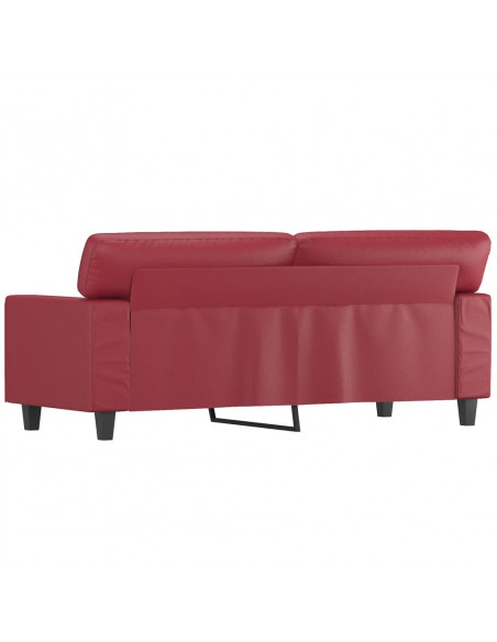 Divano a 2 Posti Rosso Vino 140 cm in Similpelle