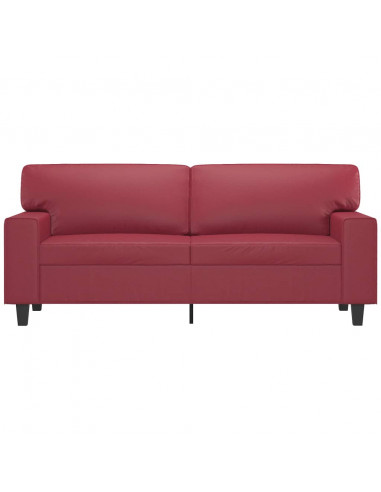 Divano a 2 Posti Rosso Vino 140 cm in Similpelle