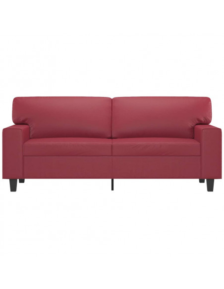 Divano a 2 Posti Rosso Vino 140 cm in Similpelle