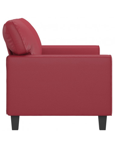 Divano a 2 Posti Rosso Vino 140 cm in Similpelle
