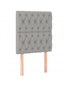 Giroletto a Molle con Materasso Grigio Chiaro 80x200 cm Tessuto