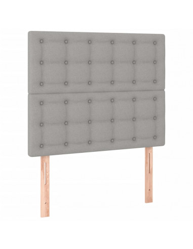 Giroletto a Molle con Materasso Grigio Chiaro 80x200 cm Tessuto