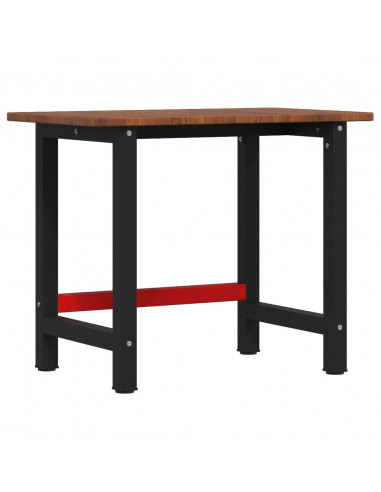 Banco Lavoro Marrone Scuro 100x60x81,5 cm Legno Massello Rovere