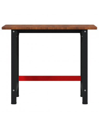 Banco Lavoro Marrone Scuro 100x60x81,5 cm Legno Massello Rovere