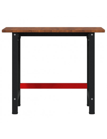 Banco Lavoro Marrone Scuro 100x60x81,5 cm Legno Massello Rovere