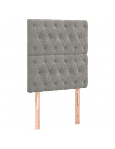 Giroletto a Molle con Materasso Grigio Chiaro 80x200 cm Velluto 2