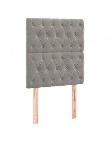 Giroletto a Molle con Materasso Grigio Chiaro 80x200 cm Velluto